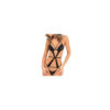 Body string noir ouvert à l'entre-jambes dentelle et ornements 